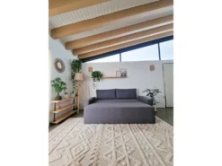 Canapé-lit CLOUD Gris Clair Convertible En Lit, Bahut. Système D'ouverture Coulissante.225x92x92cm. -Canapé Soldes Boutique canape 12435175