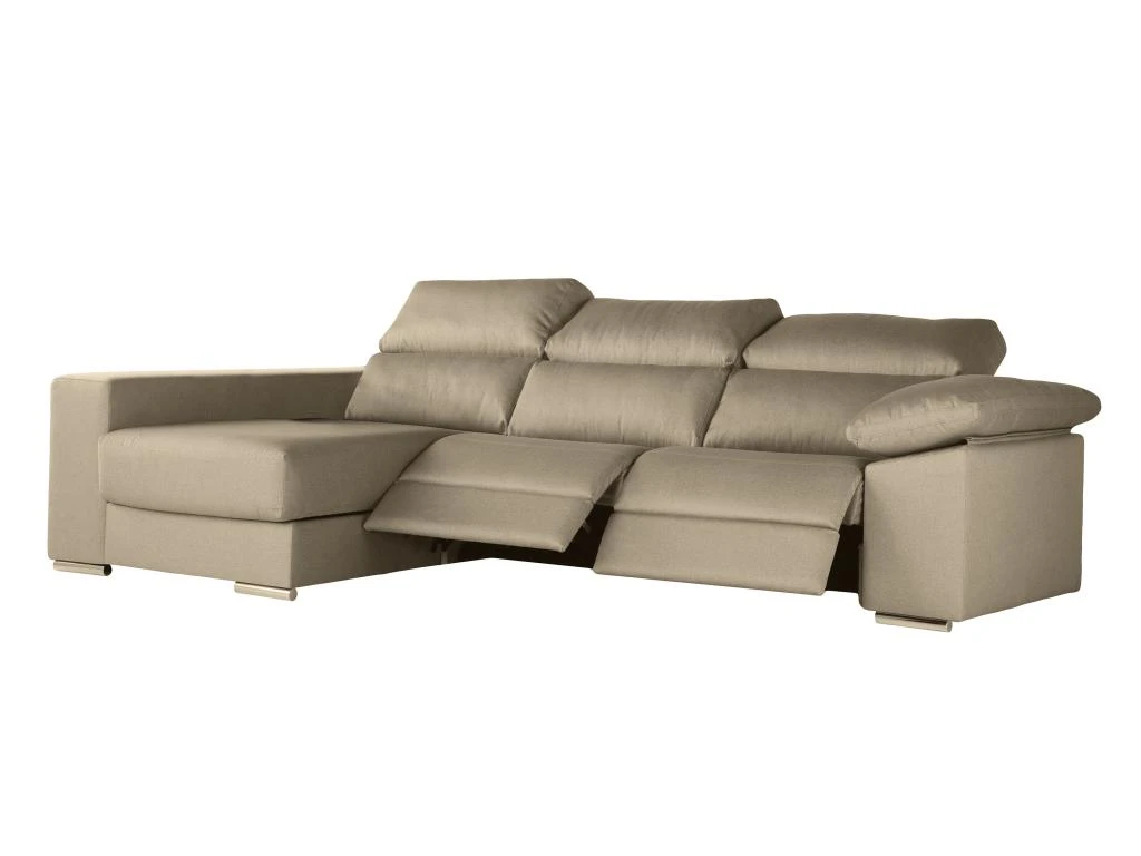 Canapé D'angle Gauche Relax électrique Avec Têtières En Tissu Beige DIDIUS 4 Canapé D'angle Gauche Relax électrique Avec Têtières En Tissu Beige DIDIUS – Image 4
