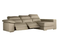 Canapé D'angle Droit Relax électrique Avec Têtières En Tissu Beige DIDIUS -Canapé Soldes Boutique canape 12474543
