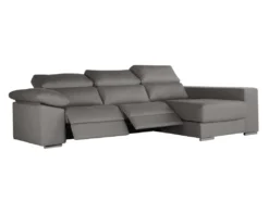 Canapé D'angle Droit Relax électrique Avec Têtières En Tissu Gris DIDIUS -Canapé Soldes Boutique canape 12474797