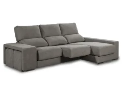 Canapé D'angle Droit Relax En Tissu Gris Avec Têtières FERNANDO -Canapé Soldes Boutique canape 12489715