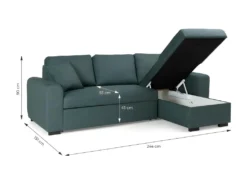Canapé D'angle Convertible Réversible - Tissu Vert - HAMILTON -Canapé Soldes Boutique canape 12495945