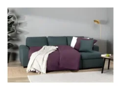 Canapé D'angle Convertible Réversible - Tissu Vert - HAMILTON -Canapé Soldes Boutique canape 12495947