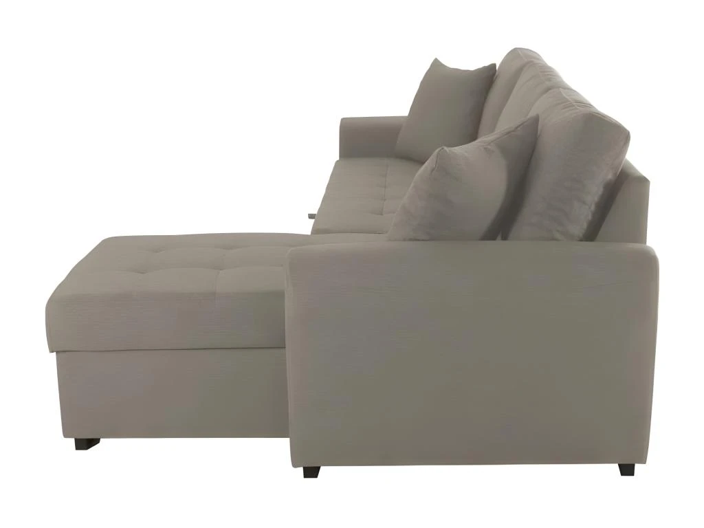 Canapé D'angle Convertible Réversible 4 Places - Tissu Beige - Contemporain - HAMILTON 5 Canapé D'angle Convertible Réversible 4 Places - Tissu Beige - Contemporain - HAMILTON – Image 5