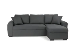 Canape Dangle Convertible Reversible 4 Places - Tissu Gris - Contemporain - L 244 X P 151 X H 90 - HAMILTON