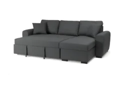 Canape Dangle Convertible Reversible 4 Places - Tissu Gris - Contemporain - L 244 X P 151 X H 90 - HAMILTON 7 Canape Dangle Convertible Reversible 4 Places - Tissu Gris - Contemporain - L 244 X P 151 X H 90 - HAMILTON -Canapé Soldes Boutique canape 12496023