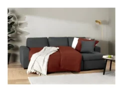 Canape Dangle Convertible Reversible 4 Places - Tissu Gris - Contemporain - L 244 X P 151 X H 90 - HAMILTON 9 Canape Dangle Convertible Reversible 4 Places - Tissu Gris - Contemporain - L 244 X P 151 X H 90 - HAMILTON -Canapé Soldes Boutique canape 12496027