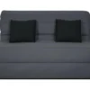 DUNLOPILLO Banquette BZ Dunlopillo - Tissu Gris + 2 Coussins Noir - L 140 X P 99 X H 98 Cm - Made In France - ALICE