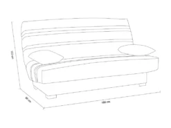 Banquette Clic Clac 3 Places - Matelas 17 Cm - Tissu Gris Anthracite - L199 X P96 X H103 Cm - CHLoe -Canapé Soldes Boutique canape 12511147