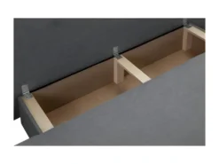 TEIJO Banquette Convertible 3 Places + Coffre De Rangement - Pieds Bois Clair - Tissu Gris Clair - L187 X P 91 X H 82 Cm -Canapé Soldes Boutique canape 12511283