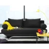 Banquette Convertible TEIJO 3 Places - Tissu Noir - Contemporain - L187 X P 91 X H 82 Cm