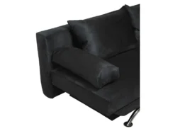 Banquette Convertible TEIJO 3 Places - Tissu Noir - Contemporain - L187 X P 91 X H 82 Cm -Canapé Soldes Boutique canape 12511293