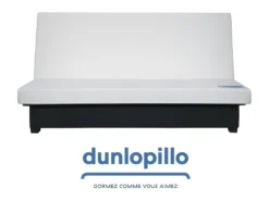 DUNLOPILLO Banquette Clic Clac - Tissu Taupe + 2 Coussins Noir - L 194 X P 98 X H 102 Cm - Made In France - ALEX -Canapé Soldes Boutique canape 12524371