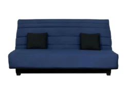 Banquette Clic Clac Dunlopillo- Tissu Marine + 2 Coussins Noir - L 194 X P 98 X H 102 Cm - ALEX