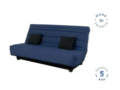 Banquette Clic Clac Dunlopillo- Tissu Marine + 2 Coussins Noir - L 194 X P 98 X H 102 Cm - ALEX -Canapé Soldes Boutique canape 12529903