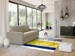 Canapé 3 Places Convertible Express En Tissu TOMAKA - Beige