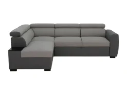 Canapé D'angle Convertible 4 Places - Tissu Anthracite/gris - KELIO