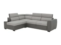 Canapé D'angle Convertible 4 Places - Tissu Anthracite/gris - KELIO -Canapé Soldes Boutique canape 12565419