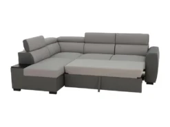 Canapé D'angle Convertible 4 Places - Tissu Anthracite/gris - KELIO -Canapé Soldes Boutique canape 12565421