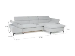 Canape Dangle Droit Convertible 4 Places MAX - Tissu All Senses Gris - L 291 X P 171 X H 75 Cm - MINIMAX -Canapé Soldes Boutique canape 12573611