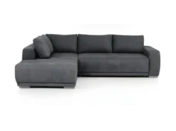 Canape Dangle Convertible Gauche - Tissu Gris - L 280 X P 204 X H 66 Cm - BOLERO