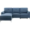Canape Dangle Gauche Avec 1 Place Relax Electrique + Coffre - Tissu Bleu - L 260 X P 51 X H 90 Cm - FRANKLIN