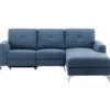 Canape Dangle Droit Avec 1 Place Relax Electrique + Coffre - Tissu Bleu - L 260 X P 51 X H 90 Cm - FRANKLIN