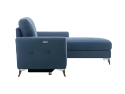 Canape Dangle Droit Avec 1 Place Relax Electrique + Coffre - Tissu Bleu - L 260 X P 51 X H 90 Cm - FRANKLIN -Canapé Soldes Boutique canape 12579471