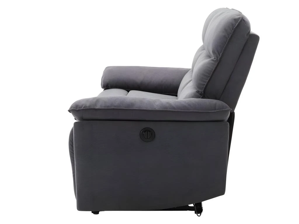 BLAKE Canape 3 Places Dont 2 Relax Electrique - Tissu Gris - L 206 X P 96 X H 100 Cm 5 BLAKE Canape 3 Places Dont 2 Relax Electrique - Tissu Gris - L 206 X P 96 X H 100 Cm – Image 5