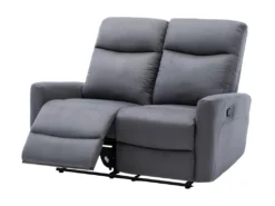 Canape Relax Manuel 2 Places - Tissu Gris - L 135 X P 97 X H 98 Cm - JESS -Canapé Soldes Boutique canape 12585879