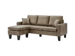 Canapé D'angle Reversible - Cuir Marron - L 194 X P 139 X H 83 Cm - NEVADA - Pieds Métal -Canapé Soldes Boutique canape 12586929