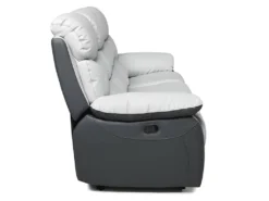 Canapé 3 Places Relax Manuel - Simili Gris Clair Et Gris Foncé - SOBRAL -Canapé Soldes Boutique canape 12587057