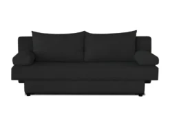 Banquette Convertible PIRY 3 Places - Tissu Noir - Classique - L 187 X P 88 Cm