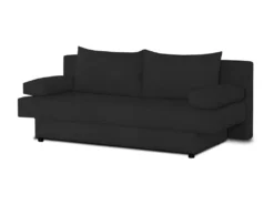 Banquette Convertible PIRY 3 Places - Tissu Noir - Classique - L 187 X P 88 Cm -Canapé Soldes Boutique canape 12587607