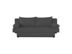 Banquette Convertible PIRY 3 Places - Tissu Gris - Classique - L 187 X P 88 Cm