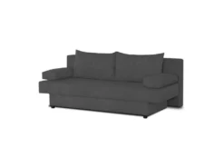 Banquette Convertible PIRY 3 Places - Tissu Gris - Classique - L 187 X P 88 Cm -Canapé Soldes Boutique canape 12587617