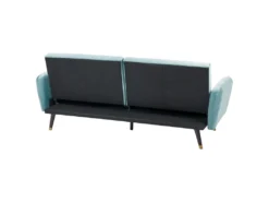 Canapé Convertible 3 Places En Velours Bleu Clair VIMMERBY -Canapé Soldes Boutique canape 12594549