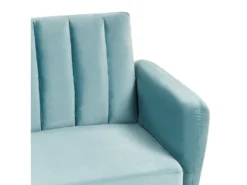 Canapé Convertible 3 Places En Velours Bleu Clair VIMMERBY -Canapé Soldes Boutique canape 12594553