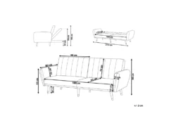 Canapé Convertible 3 Places En Velours Bleu Clair VIMMERBY -Canapé Soldes Boutique canape 12594557