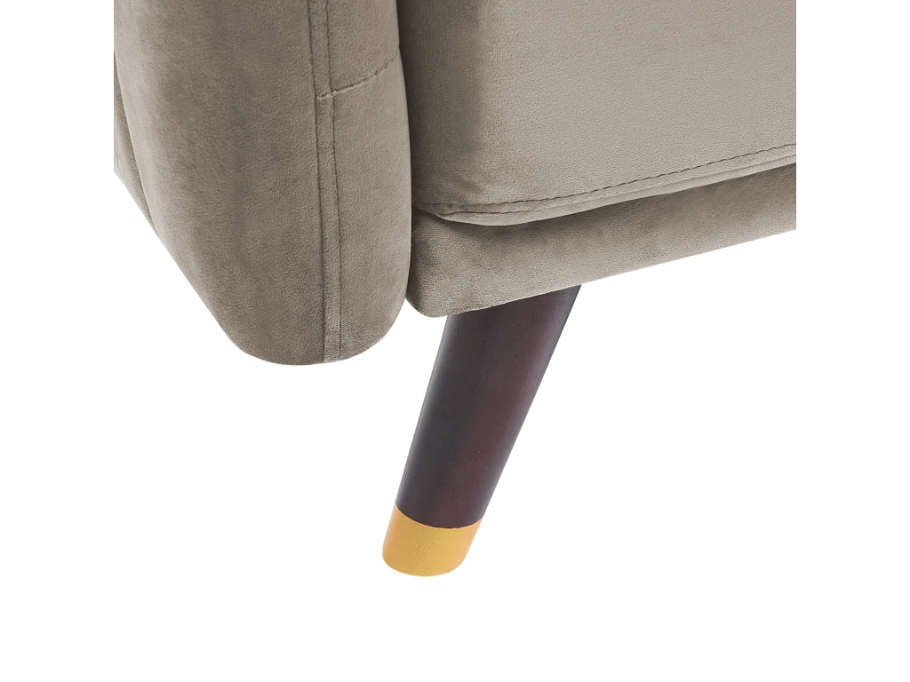 Canapé Convertible 3 Places En Velours Taupe SENJA 6 Canapé Convertible 3 Places En Velours Taupe SENJA – Image 6