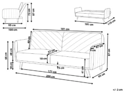 Canapé Convertible 3 Places En Velours Vert Olive SENJA -Canapé Soldes Boutique canape 12594597