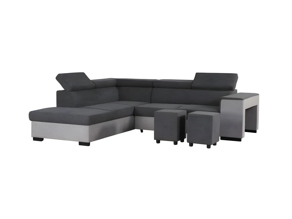 ARMSTRONG Canape Dangle Gauche Convertible + Coffre 5 Places - Tissu Gris Clair Et Gris Fonce -L 271 X P 220 X H 77 Cm 2 ARMSTRONG Canape Dangle Gauche Convertible + Coffre 5 Places - Tissu Gris Clair Et Gris Fonce -L 271 X P 220 X H 77 Cm – Image 2
