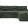 Canapé D'angle Réversible Convertible 3 Places En Velours Côtelé Vert - Ouverture Express - Couchage Quotidien - Sienne