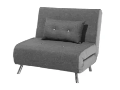 Banquette Convertible 1 Place En Tissu Gris Foncé FARRIS -Canapé Soldes Boutique canape 12662745