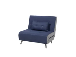 Banquette Convertible 1 Place En Tissu Bleu FARRIS -Canapé Soldes Boutique canape 12662801