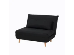Banquette Convertible 1 Place En Tissu Noir SETTEN -Canapé Soldes Boutique canape 12665463