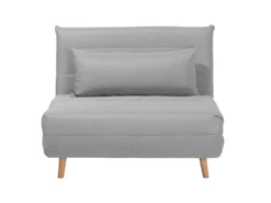 Banquette Convertible 1 Place En Tissu Gris Clair SETTEN -Canapé Soldes Boutique canape 12665479