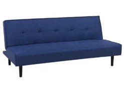 Canapé Convertible 3 Places En Tissu Bleu Marine VISBY -Canapé Soldes Boutique canape 12692573