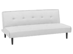 Canapé Convertible 3 Places En Tissu Gris Clair VISBY -Canapé Soldes Boutique canape 12692593