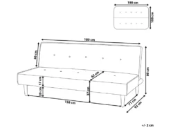 Canapé Convertible 3 Places En Tissu Gris Foncé VISBY -Canapé Soldes Boutique canape 12692607